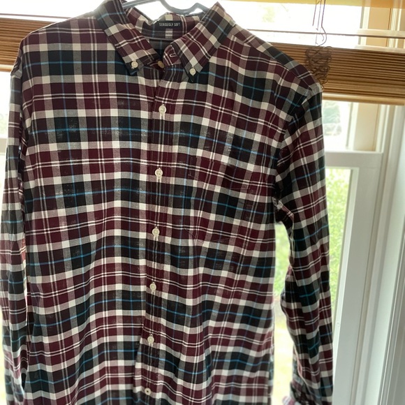 American Eagle AE Maroon Flannel Shirt Men’s Size: Large - Picture 4 of 4